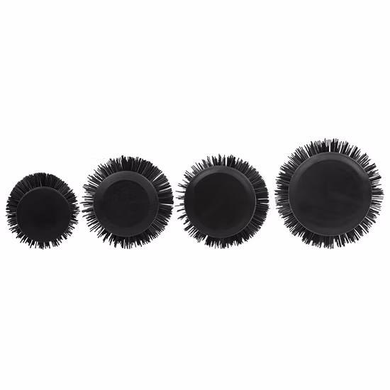 Plastic Professional Round Salon Hair Styling Tools Ceramic Barrel Boar Nylon Bristle Hair Brush